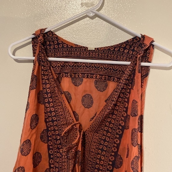 Free People Intimately Soul Of The Sun snap Bodysuit Boho Brick Combo shirt L - Picture 8 of 16